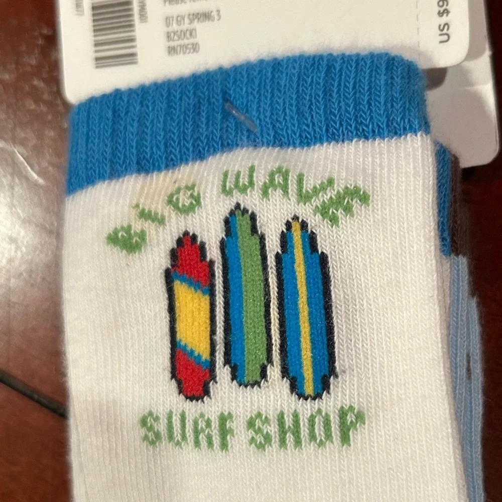 NWT Gymboree Surf Camp Surf Doggy Socks 2 pair Size 2-3 years shoe size 7-9 2007